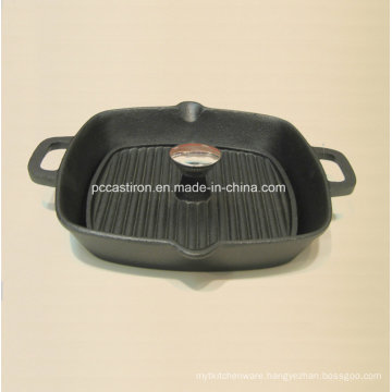 Preseaseond Cast Iron Grill Pan with Cover